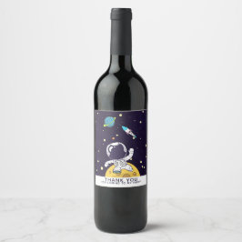 Rótulo De Garrafa De Cerveja Astronauta Espacial FloaTS no Espaço Exterior Obri