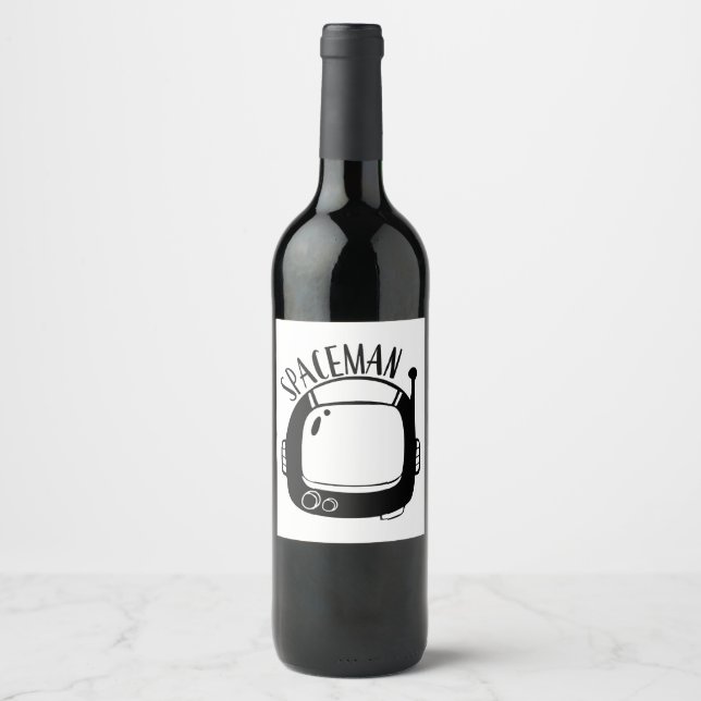 Rótulo De Garrafa De Cerveja Astronauta Vintage (Frente)