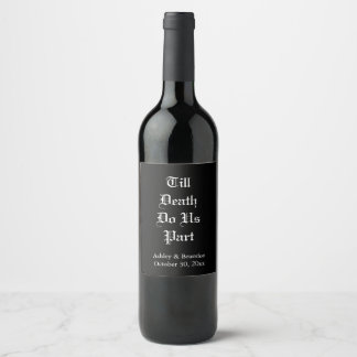 Rótulo De Garrafa De Cerveja Até que a morte nos separe de preto