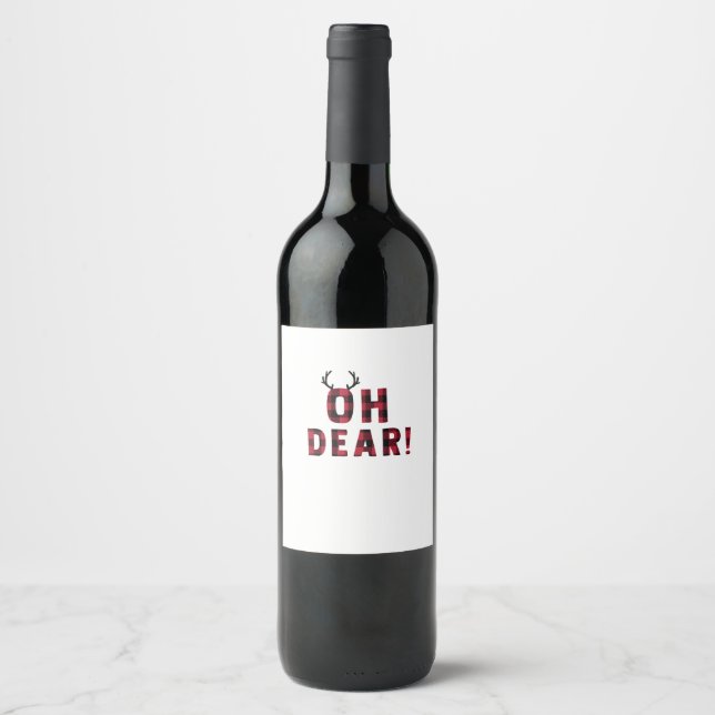 Rótulo De Garrafa De Cerveja Atitude Divertida Oh Querido Cervo Xadrez Design C (Frente)