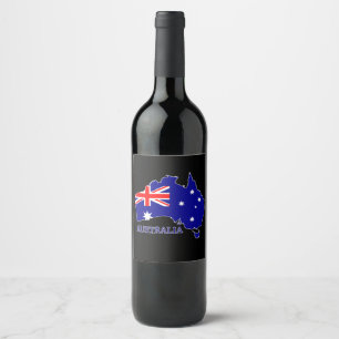 Rótulo De Garrafa De Cerveja Austrália Bandeira Australiana Mapa Viagem