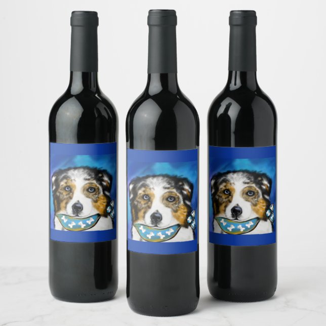 RÓTULO DE GARRAFA DE CERVEJA AUSTRALIAN SHEPHERD (Garrafas)