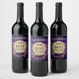 Rótulo De Garrafa De Cerveja Autor Best Selling Personalizado Roxo