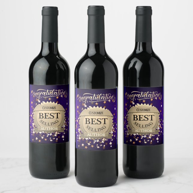 Rótulo De Garrafa De Cerveja Autor Best Selling Personalizado Roxo (Garrafas)