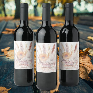 Rótulo De Garrafa De Cerveja Autumn Boho Floral Wedding   Branco