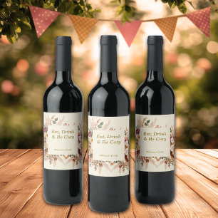 Rótulo De Garrafa De Cerveja Autumn Cozy Florals Personalize
