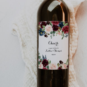 Rótulo De Garrafa De Cerveja Autumn Rustic Dazzling Burgundy