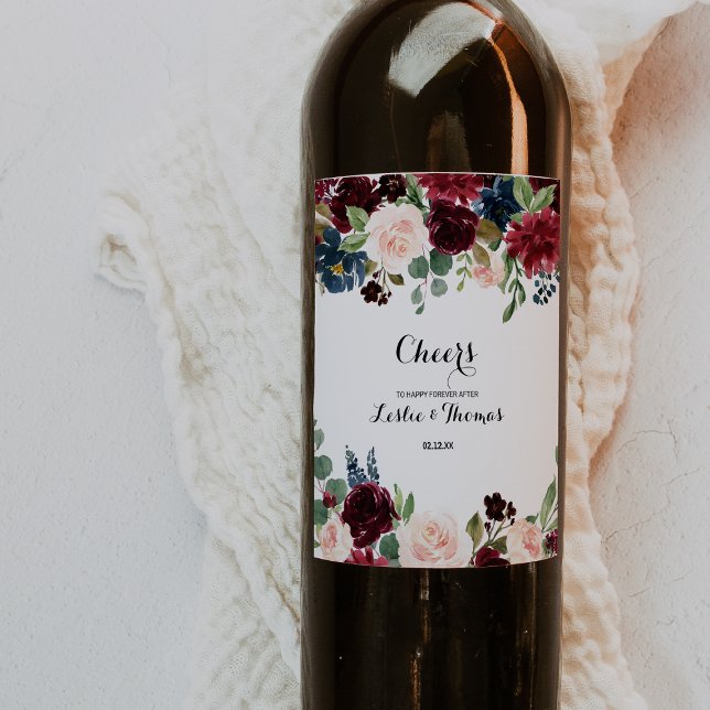 Rótulo De Garrafa De Cerveja Autumn Rustic Dazzling Burgundy (Criador carregado)