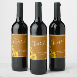 Rótulo De Garrafa De Cerveja Autumn Sunflower Wedding
