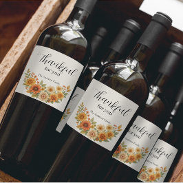 Rótulo De Garrafa De Cerveja Autumn Wreath - Queda Floral - Ação de Graças