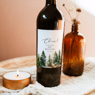 Rótulo De Garrafa De Cerveja Aventura aguarda chá de panela rústico da floresta