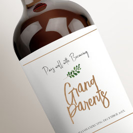 Rótulo De Garrafa De Cerveja Avós com o anúncio de gravidez única