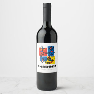 Rótulo De Garrafa De Cerveja Axolote Mondrian abstrato minimalista neotenia ret