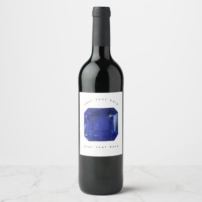 Rótulo De Garrafa De Cerveja Azul Gemstone Sapphire Quadrado (Frente)