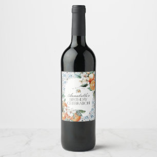 Rótulo De Garrafa De Cerveja Azulejo Toscânia Citrus Italiana Festa de aniversá