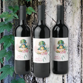 Rótulo De Garrafa De Cerveja Baby Alligator Hatching Floral Chá de fraldas