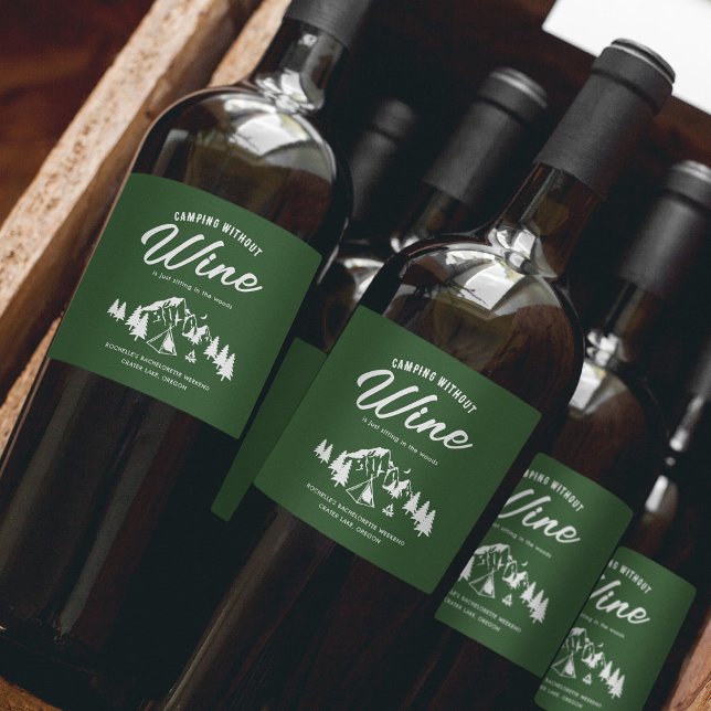 Rótulo De Garrafa De Cerveja Bachelorette de Camping Engraçado (Criador carregado)