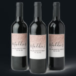 Rótulo De Garrafa De Cerveja Bachelorette de Nome Personalizado do Ombre Glitte<br><div class="desc">Adicione o nome da noiva para personalizar estas etiquetas de garrafa de vinho.</div>