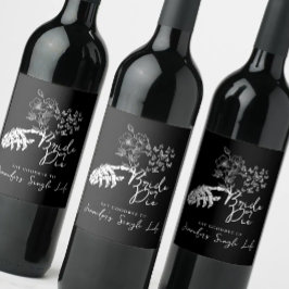 Rótulo De Garrafa De Cerveja Bachelorette Party Bride or Die Floral Gothic 