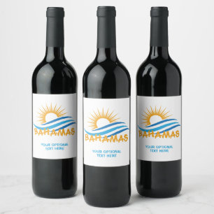 Rótulo De Garrafa De Cerveja Bahamas de texto personalizado