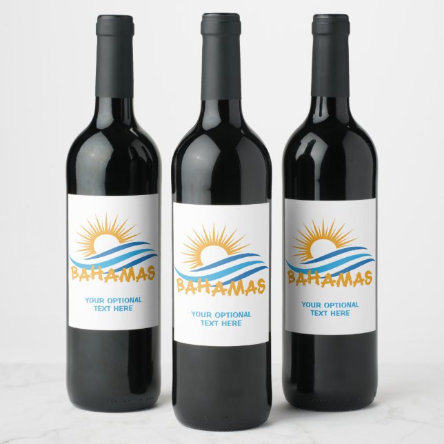Rótulo De Garrafa De Cerveja Bahamas de texto personalizado (Garrafas)