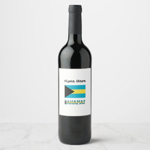 Rótulo De Garrafa De Cerveja Bahamas e Bandeira Bahamense Personalizados 
