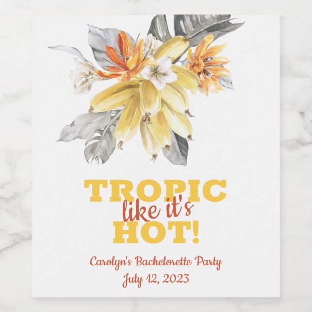 Rótulo De Garrafa De Cerveja Banana deixa trópico como está quente! Bachelorett (Rótulo Único)