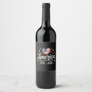 Rótulo De Garrafa De Cerveja Bandeira Bonita Coração 1776-2026 4 de Julho 250º