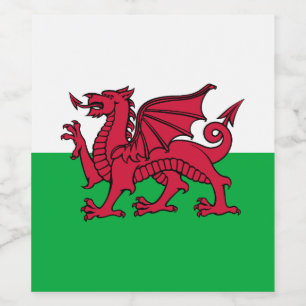Rótulo De Garrafa De Cerveja Bandeira Celta do Dragão Vermelho do País de Gales