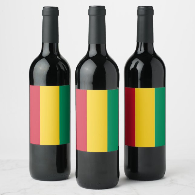 Rótulo De Garrafa De Cerveja bandeira da Guiné (Garrafas)