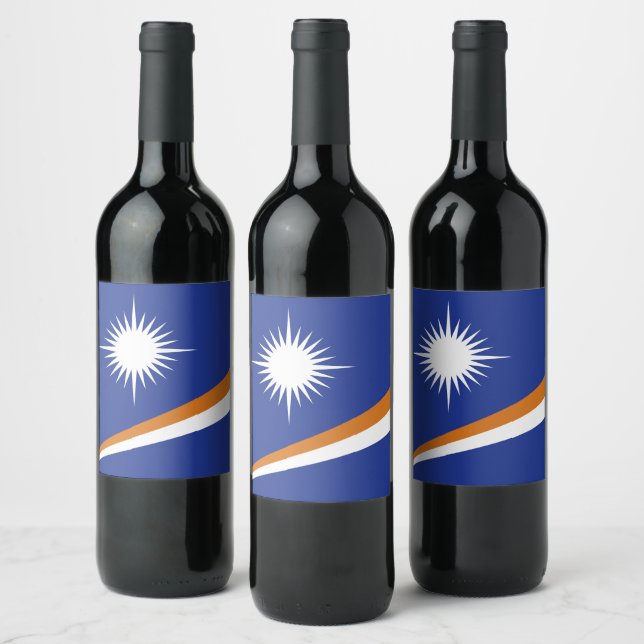 Rótulo De Garrafa De Cerveja bandeira das Ilhas Marshall (Garrafas)