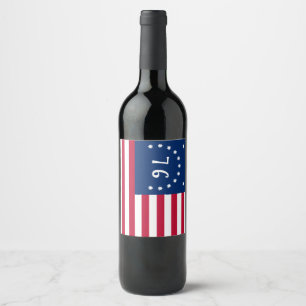 Rótulo De Garrafa De Cerveja Bandeira de Bennington: A 76 Bandeira Americana de