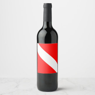 Rótulo De Garrafa De Cerveja Bandeira de Mergulho Mergulhador Mergulhador Abaix