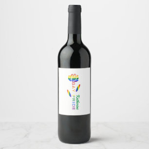 Rótulo De Garrafa De Cerveja Bandeira do Arco-íris Rosa do Orgulho Gay Nome Per