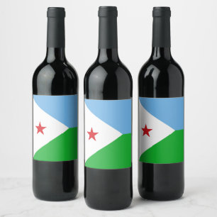 Rótulo De Garrafa De Cerveja Bandeira do Jibuti