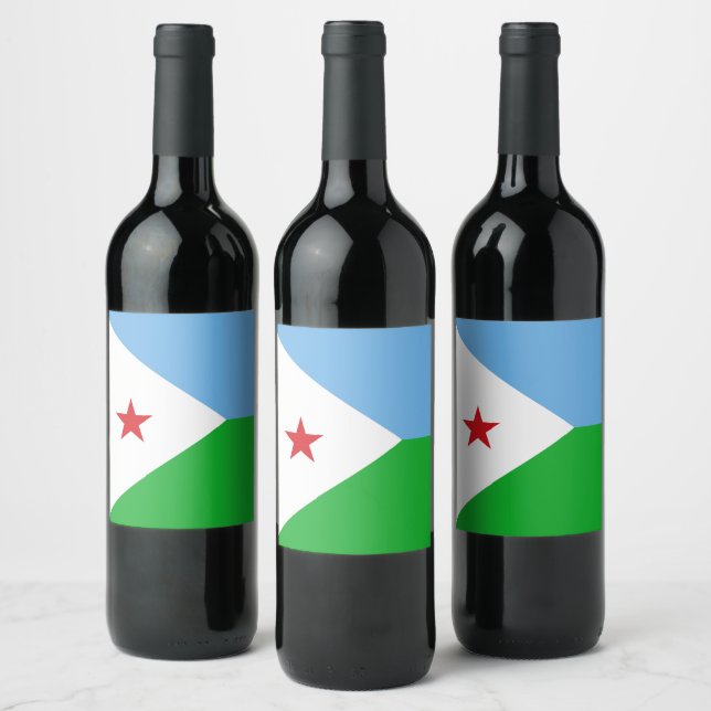 Rótulo De Garrafa De Cerveja Bandeira do Jibuti (Garrafas)