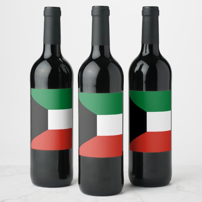 Rótulo De Garrafa De Cerveja bandeira do Kuwait (Garrafas)