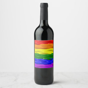 Rótulo De Garrafa De Cerveja Bandeira do orgulho SlipperyJoe's líquido brilhant