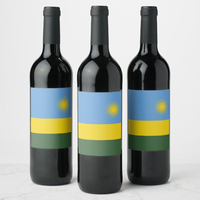Rótulo De Garrafa De Cerveja bandeira do Ruanda (Garrafas)