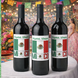 Rótulo De Garrafa De Cerveja Bandeira Personalizada do México