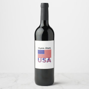 Rótulo De Garrafa De Cerveja Bandeira Personalizada EUA Estados Unidos América
