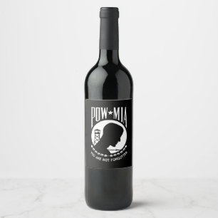 Rótulo De Garrafa De Cerveja Bandeira POW MIA: Soldados desaparecidos da Guerra