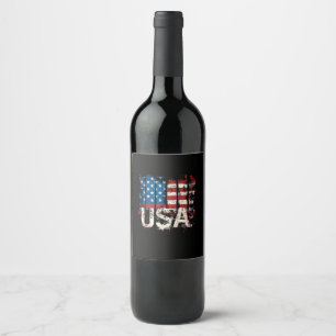 Rótulo De Garrafa De Cerveja Bandeira Retro-Americana EUA 4 de julho