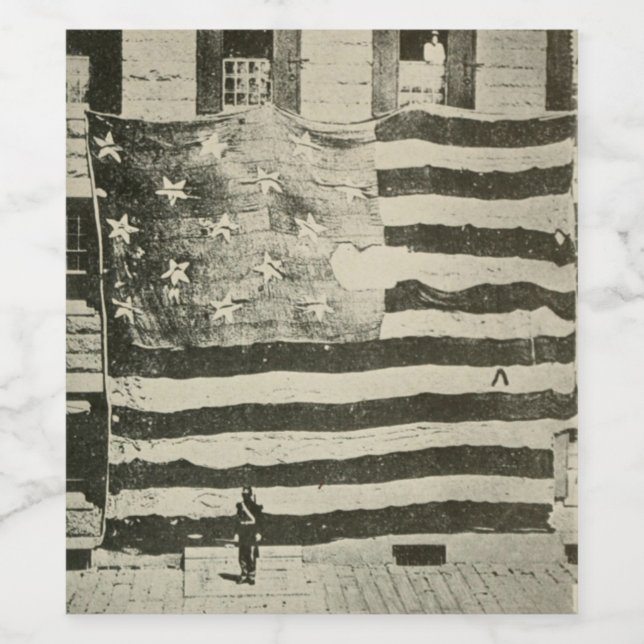 Rótulo De Garrafa De Cerveja Banner estrelado por estrelas: bandeira americana  (Rótulo Único)