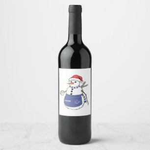 Rótulo De Garrafa De Cerveja Barista Boneco de Neve Natal 2026 Café de Férias