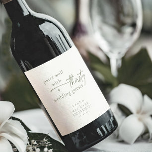 Rótulo De Garrafa De Cerveja Basta Casamento Chic Humor Pearl White ID1046