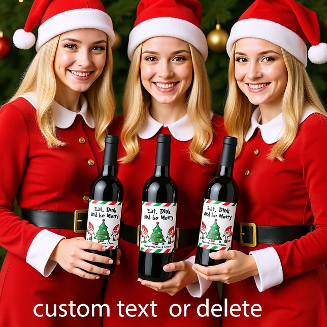Rótulo De Garrafa De Cerveja Batedeira de Natal (Christmas pickleball wine label, custom text)