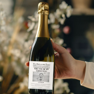 Rótulo De Garrafa De Cerveja Batismo de Jornais de Proposta Moderna