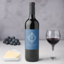 Batismo de Menino Clássico Azul Vintage Crista Rel