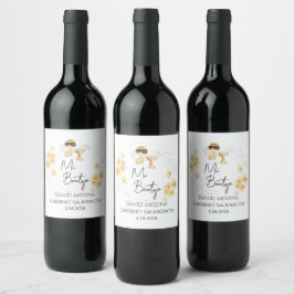 Rótulo De Garrafa De Cerveja Batismo Em Anjo De Aquarela Personalizável Em Espa